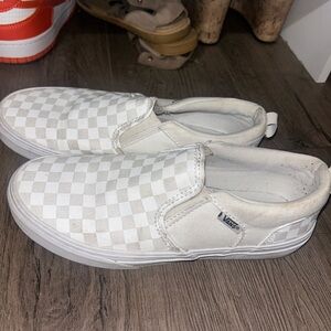White checkered vans